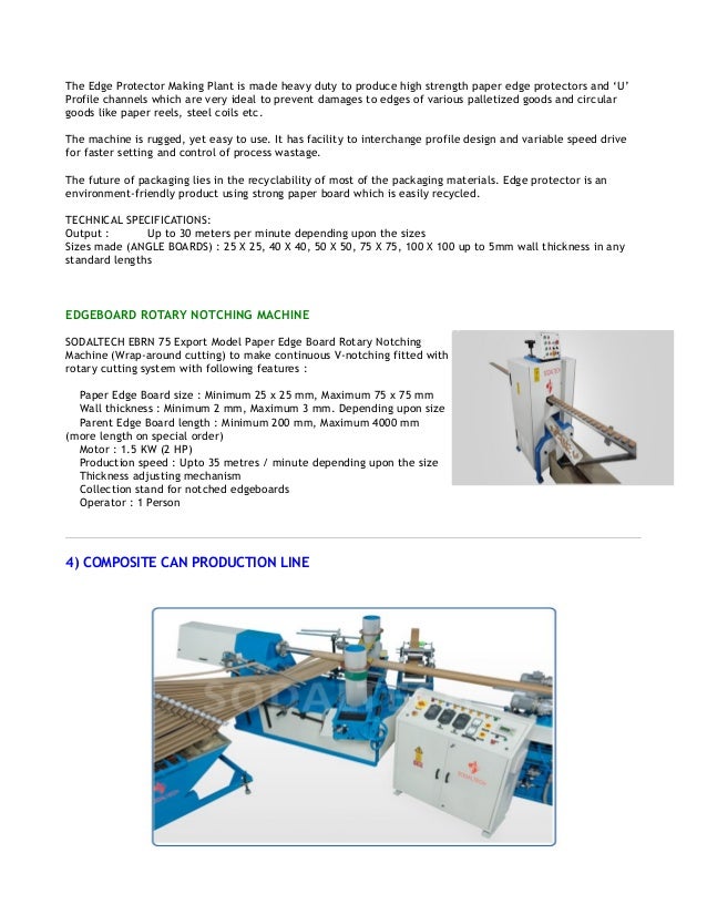 MACHINERY DESCRIPTIONS