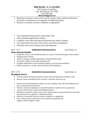 Michael Canady Resume | PDF