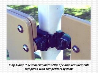 King-Clamp™ system eliminates 20% of clamp requirements
compared with competitors systems
 