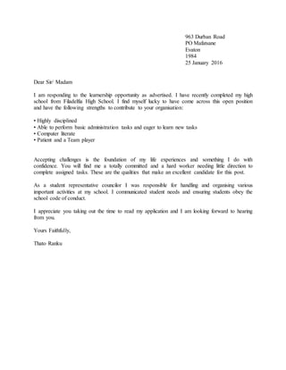 Motivational Letter PDF