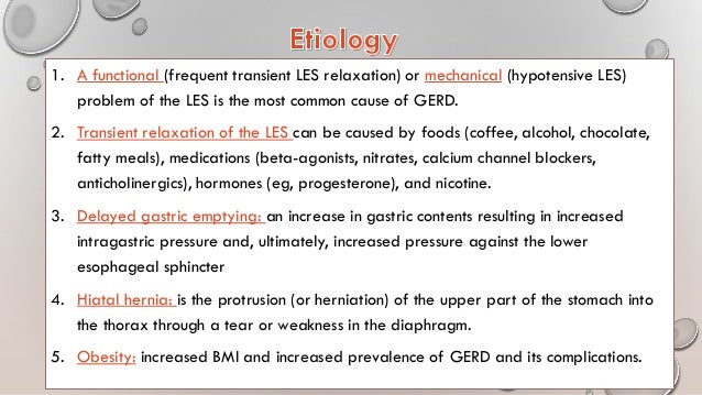 Etiology of gerd