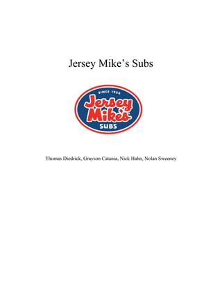  
 
Jersey Mike’s Subs 
 
Thomas Diedrick, Grayson Catania, Nick Hahn, Nolan Sweeney 
 
 
 
 
 
 
 
 
 
 
 
 
 
 
 
 
 
 
 
 
 