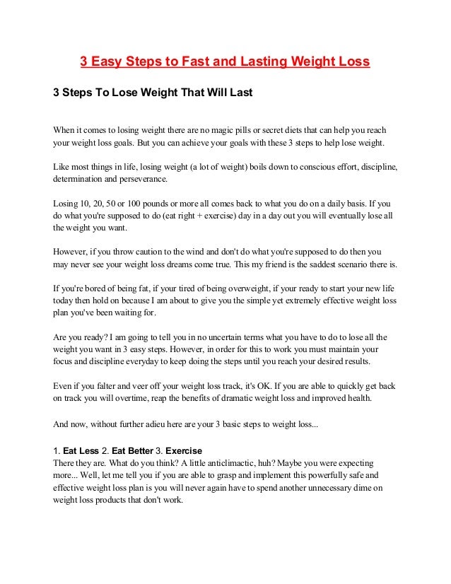 simple weight loss plan