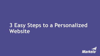3 Easy Steps to a Personalized
Website
 