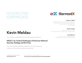 Central Challenges of American National Security - Harvard University | PDF
