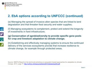 Ecosystem based Adaptation (EbA) in the International Climate ...