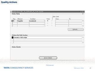27
February 4, 2025
TCS Internal
Quality Actions
Quality Actions
 