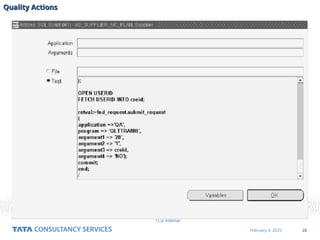 28
February 4, 2025
TCS Internal
Quality Actions
Quality Actions
 