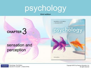 psychology
CHAPTER
Copyright ©2012 by Pearson Education, Inc.
All rights reserved.
Psychology, Third Edition
Saundra K. Ciccarelli • J. Noland White
third edition
sensation and
perception
3
 