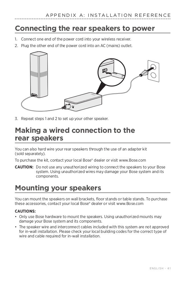 bose lifestyle 650 connections