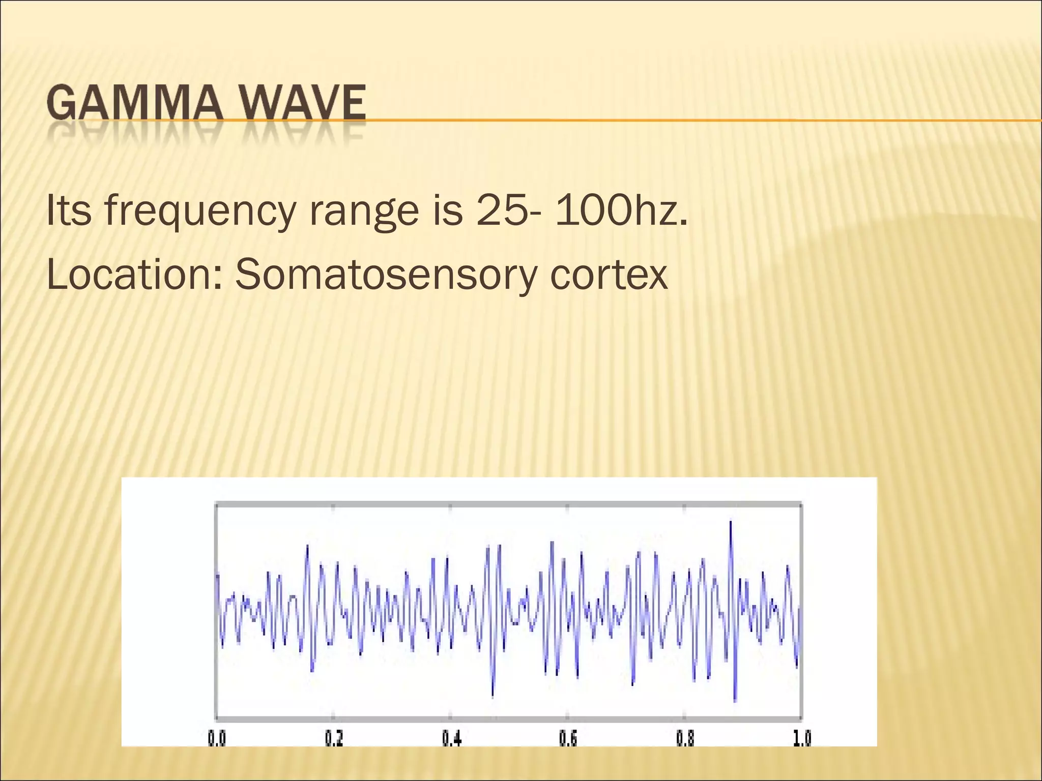 Its frequency range is 25- 100hz.
Location: Somatosensory cortex
 