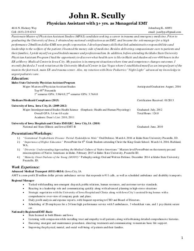 Curriculum vitae for fire service
