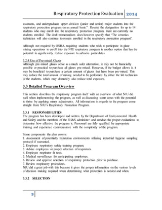 Tech 437 Respiratory Protection Program Evaluation for Studio of Art ...