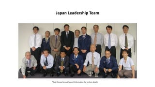 Japan Leadership Team
* See Dionex Annual Report Information for further details
 