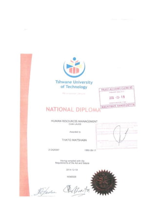 ND. HR Certificate
