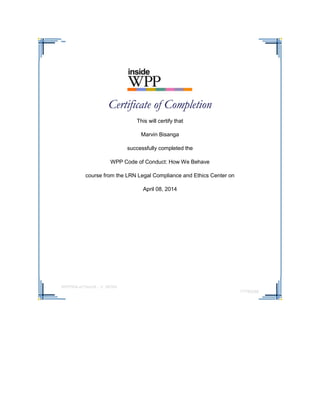 Course Completion Certificate - code of conduct | PDF