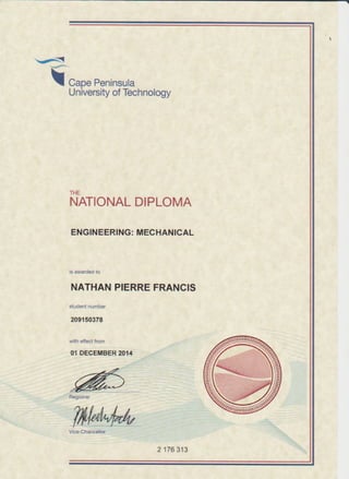 Nathan Francis - National Diploma