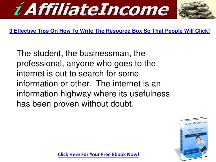 How to write a good resource box picture