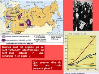 Quelles sont les régions qui se sont fortement industrialisées, où sont-elles situées ? Que remarque-t-on aussi  ? Que peut-on dire du bilan des trois premiers plans ? 