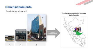 Dimensionamiento
1 2 3
Guarda
Correspondencia
Condición por el cual el PI
Con la demanda dentro del área
de influencia
 