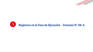 3 Registros en la Fase de Ejecución – Formato N° 08-A
 