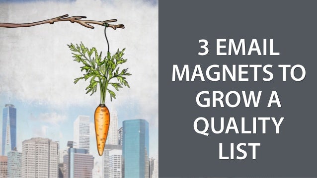 3 EMAIL
MAGNETS TO
GROW A
QUALITY
LIST
 