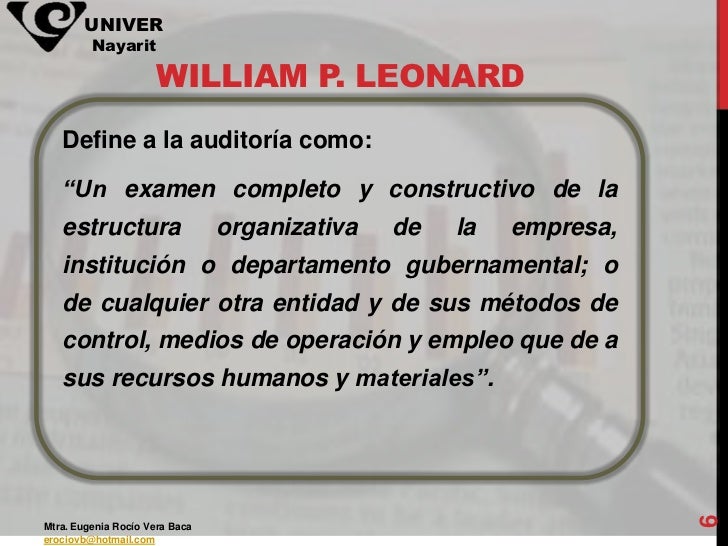 AUDITORIA ADMINISTRATIVA, ENFOQUE WILLIAM P. LEONARD