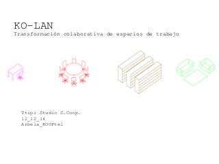 KO-LAN
Transformación colaborativa de espacios de trabajo
Ttipi Studio S.Coop.
12_12_14
Arbela_KOOPtel
 