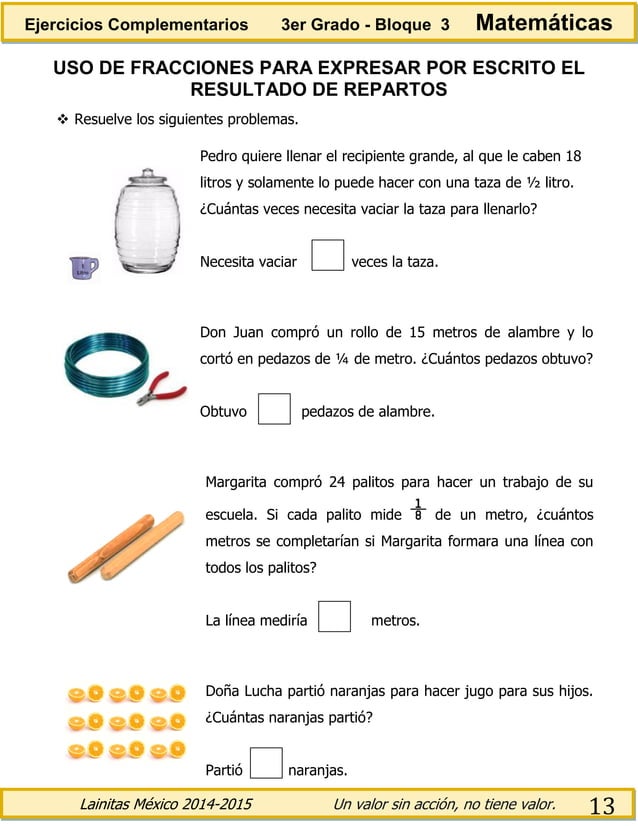 3er grado bloque 3 ejercicios complementarios