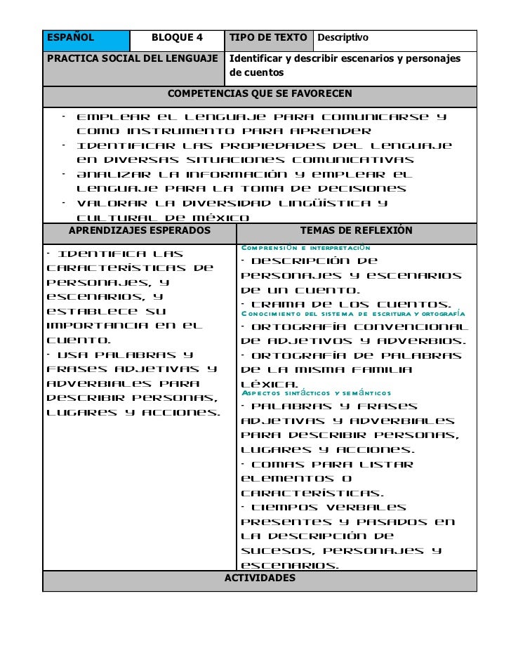 3er grado bloque 4 español