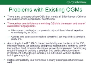 Community-Driven Operational Grievance Mechanism (OGM) | PPTX