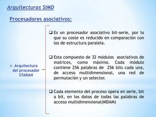 Computadores vectoriales:Tipos de Operaciones Vectoriales:Está compuesto por  aquellas  operaciones en las que , operando con los elementos de un  vector, se obtiene un resultado escalar. 