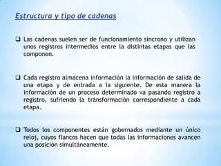 Clasificación de las arquitecturas del computador propuesto por FlynnArquitectura MISDEsta estructura consta de varias unidades de control que reciben diferentes flujos de instrucciones que son ejecutadas en las correspondientes Unidades Operativas, las cuales se alimentan de un único flujo de datos.Clasificación de las arquitecturas del computador propuesto por FlynnArquitectura MISDINSTRUCCIONESUNIDADDE CONTROL1UNIDADOPERATIVA1Arquitectura SIMD de múltiple flujo de instrucciones y flujo único de datos.MEMORIA PRINCIPALINSTRUCCIONESUNIDADDE CONTROL2UNIDADOPERATIVA2(ESTRUCTURA MODULAR COMPARTIDA)INSTRUCCIONESUNIDADOPERATIVAXUNIDADDE CONTROLXFLUJO DE DATOS