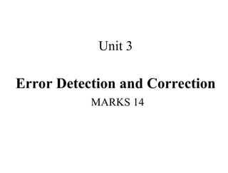 Comprehensive Overview of Error Detection and Correction Techniques in ...