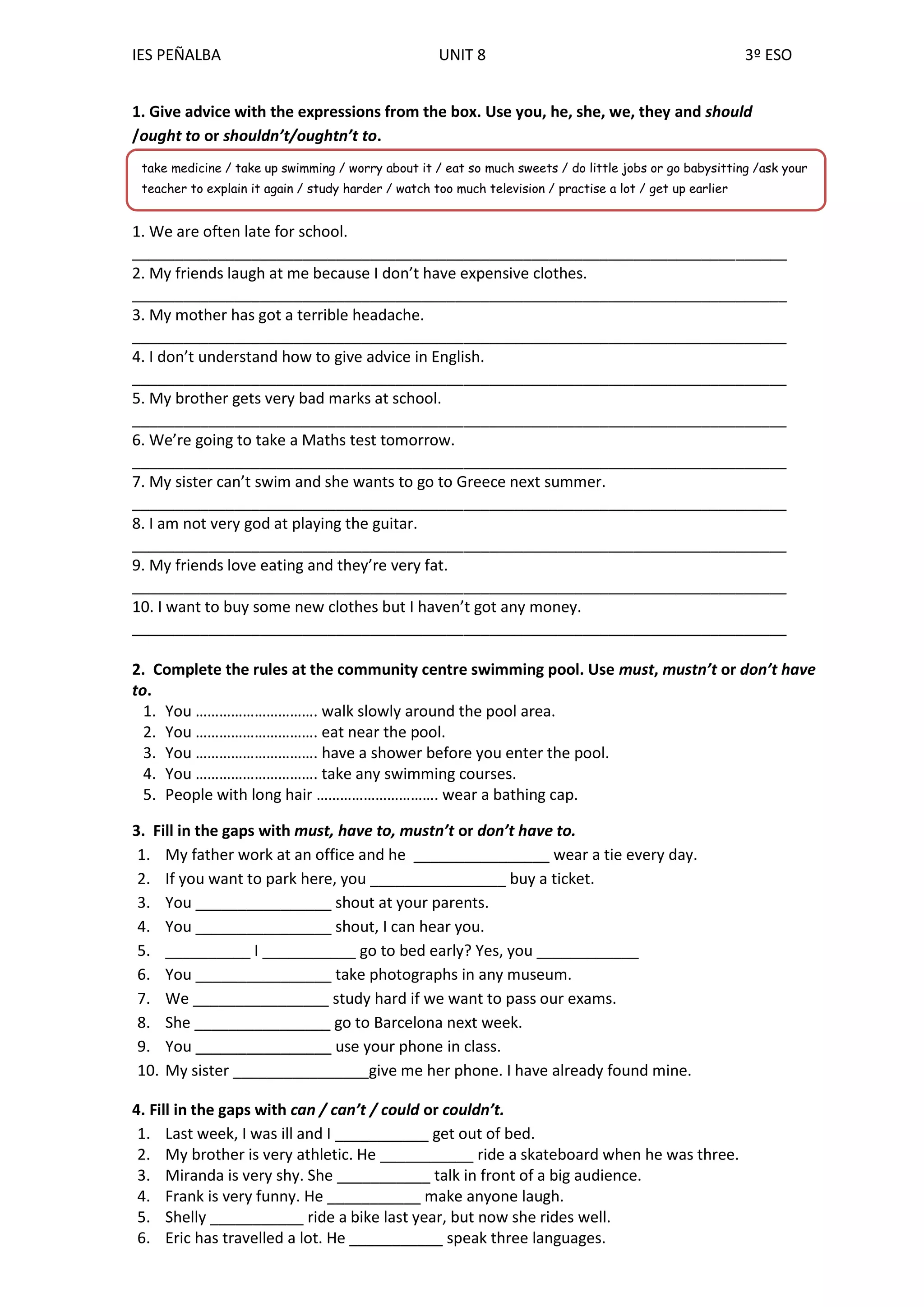 3 Eso Modal Verbs PDF 3-eso-modal-verbs-pdf