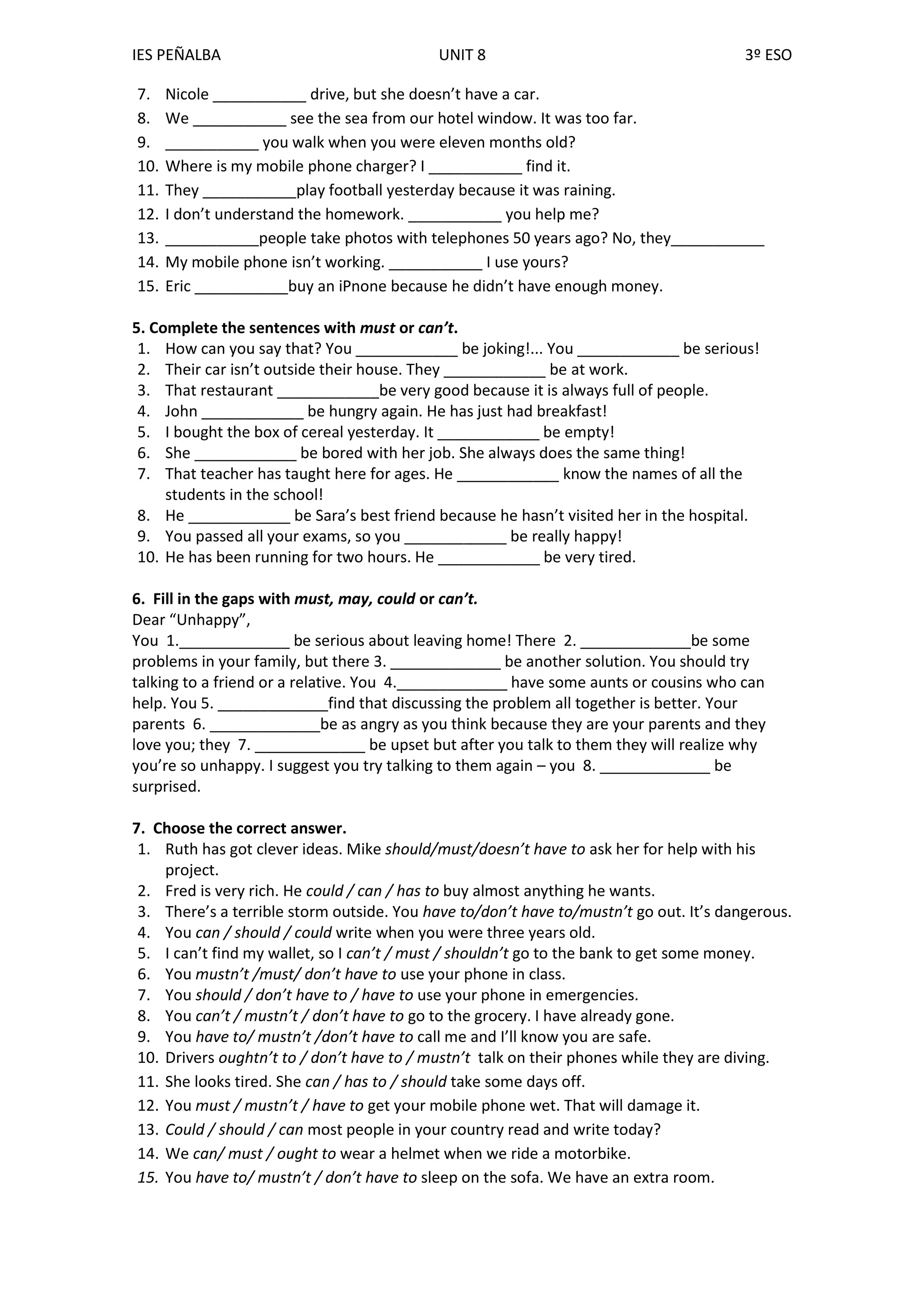 3 Eso Modal Verbs PDF 3-eso-modal-verbs-pdf