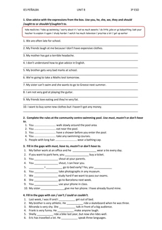3o eso modal verbs