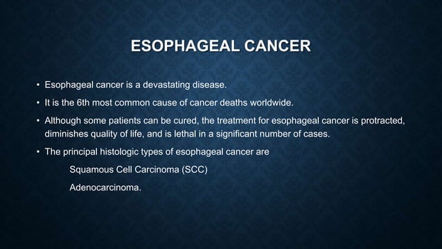 Esophageal cancer | PPT