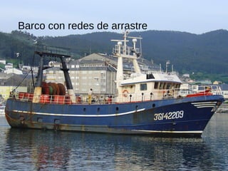 Barco con redes de arrastre
 