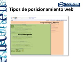 Tipos de posicionamiento web
 