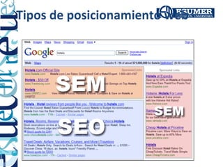Tipos de posicionamiento web
 