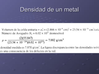 Densidad de un metalDensidad de un metal
 