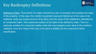 What Roles do Single Asset Real Estate Cases
Play in Bankruptcy Cases?
• Narrower criteria to reorganize
• CMBS credits in...