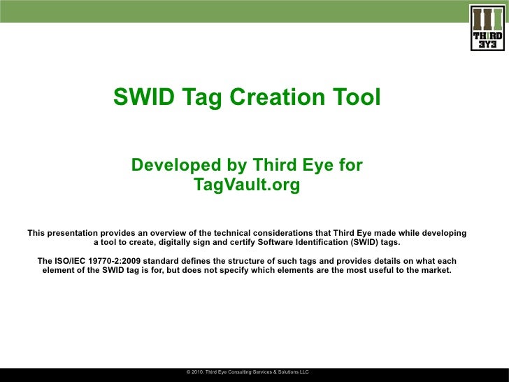 SWID Tag Creation Tool