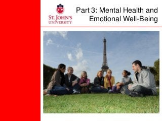 Part 3: Mental Health and
Emotional Well-Being
 