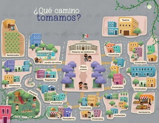 Qué camino
Qué camino
tomamos?
tomamos?
?
?
Plaza
cívica
Jardín de niños
Viviendas
Panadería
Verdulería
Papelería
Palacio de Gobierno
Viviendas
Viviendas
Viviendas
Viviendas
Viviendas
Viviendas
Viviendas
Teatro
Viviendas
Sembradío
Parque
Mayra
Gisela
Pedroz
a
Díaz,
aGuaSCa
lIeNTeS
52
F2_PREES_3º_Fungible.indb 52
F2_PREES_3º_Fungible.indb 52 09/07/24 11:56
09/07/24 11:56
 
