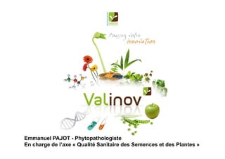 Emmanuel PAJOT - Phytopathologiste
En charge de l’axe « Qualité Sanitaire des Semences et des Plantes »
 