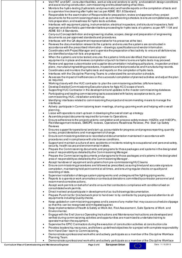 cv field mechanical and piping engineer
