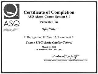 ASQ Certificate