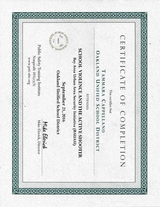 Active Shooters Certificate